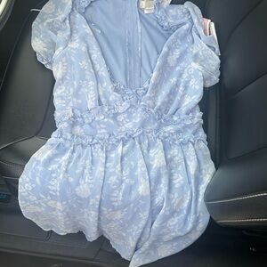 Light Blue Floral Romper